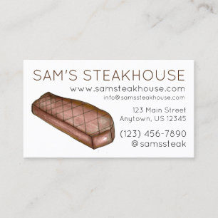 New York Strip Steak Steakhouse Restaurant Food Visitkort