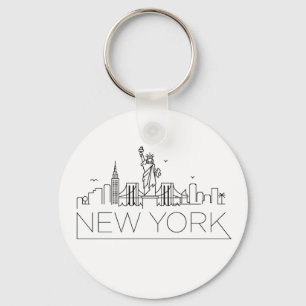 New York Stylized Skyline Nyckelring