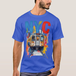 New York Subway NYC Subwayregn akvarell stil T Shirt