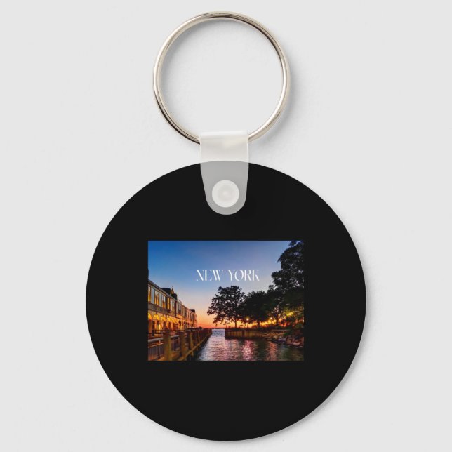 New York Summer Nights Sticker Nyckelring (Framsida)