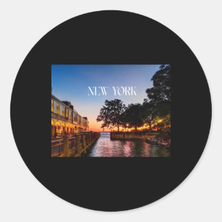 New York Summer Nights Sticker Runt Klistermärke