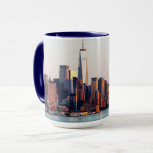 New York Sunset Skyline View of World Trade Center Mugg
