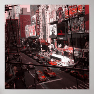 New York svart/vit/rött Poster