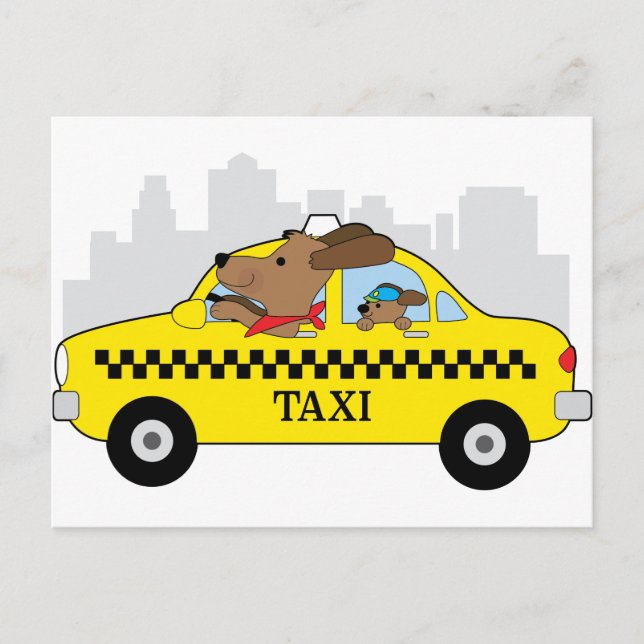 New York Taxi Hund Vykort (Framsida)