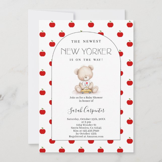 New York-tema baby shower Inbjudningar (Framsida)