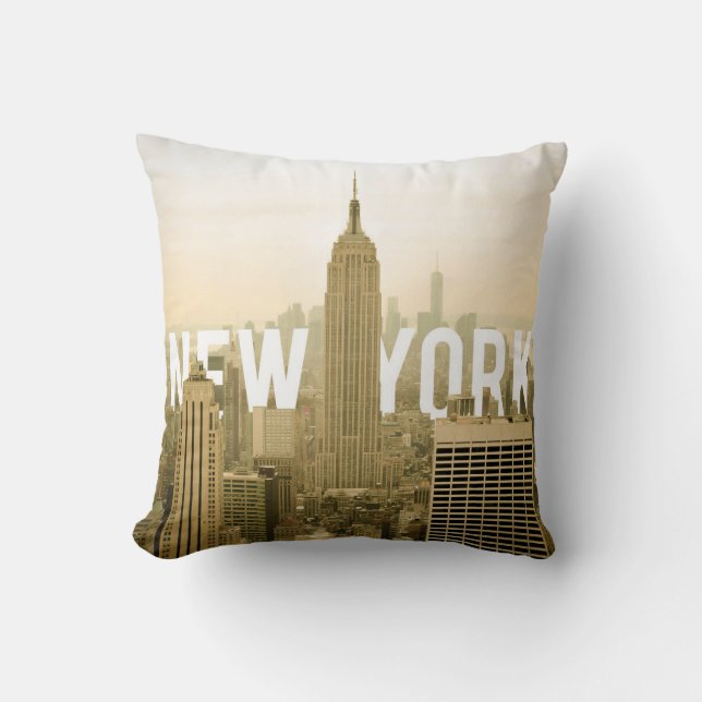 New York (text bak byggnad) Kudde (Framsida)