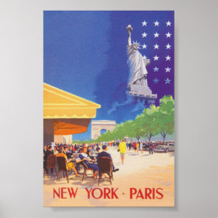 New York till Paris Vintage resor Poster