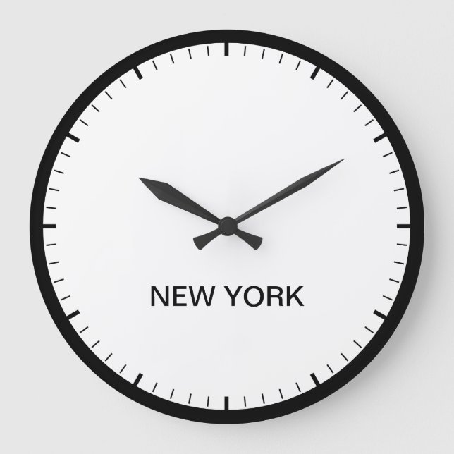 New York Time Zon Newsroom Stil Clock Stor Klocka (Framsida)