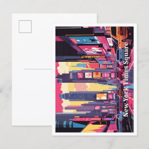 New York Times Square-popkonsthandling - illustrat Vykort
