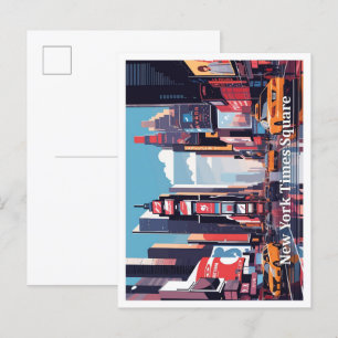 New York Times Square-popkonsthandling - illustrat Vykort