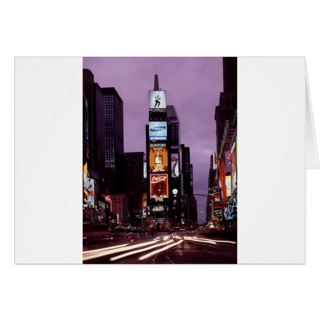 New York Times Square-trafik på natten Hälsningskort (Framsidan Horizontal)