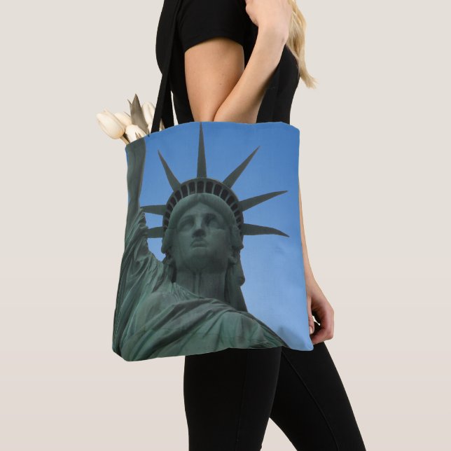 New York Tote Bag Anpassningsbar Frihetsgudinnan B Tygkasse (Närbild)