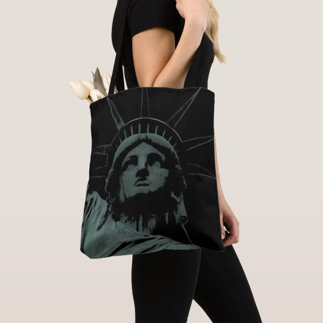 New York Tote Bag Anpassningsbar Frihetsgudinnan B Tygkasse (Närbild)