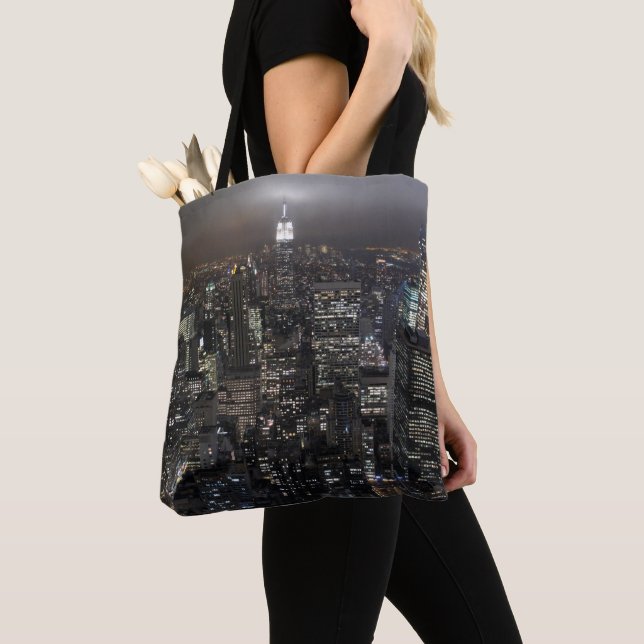 New York Tote Bag Personlig NYC City Ljus Bag Tygkasse (Närbild)
