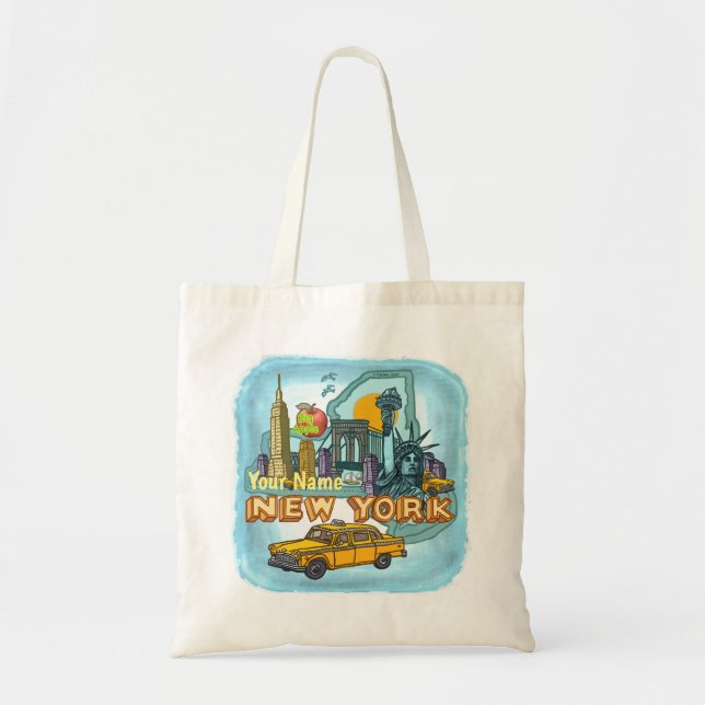 New York Tote Bag Tygkasse (Framsidan)