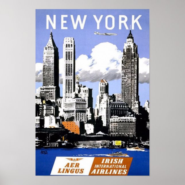 New York Travel-affisch Poster (Framsidan)
