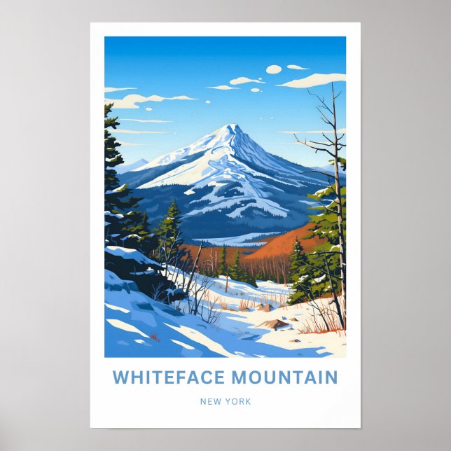New York Travel Skriv ut Whiteface Mounts Poster (Framsidan)