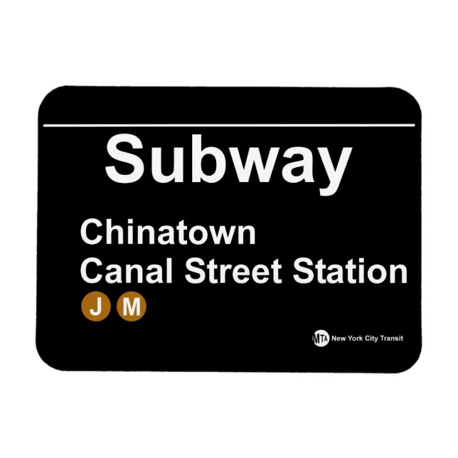 New York Tunnelbanan Station Magnet (Horisontell)
