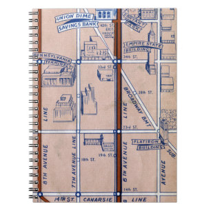 NEW YORK TUNNELBANANKARTA, 1940 2 ANTECKNINGSBOK