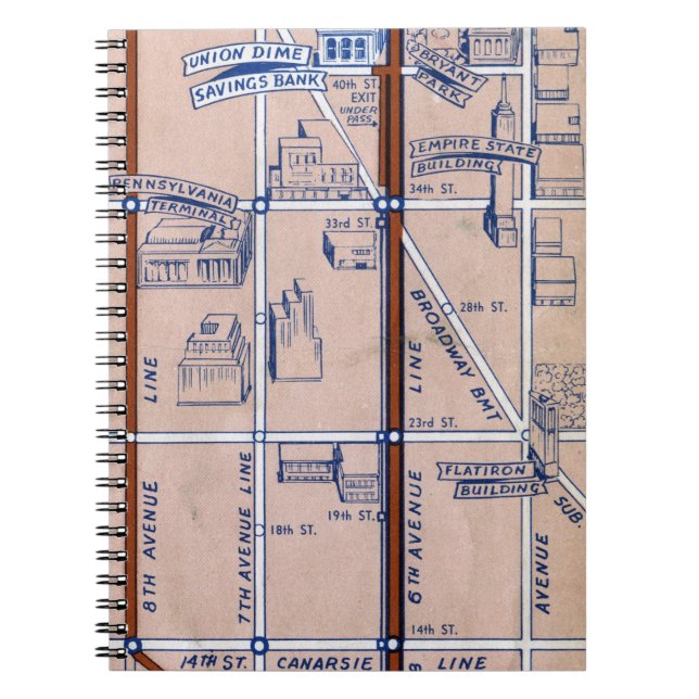 NEW YORK TUNNELBANANKARTA, 1940 2 ANTECKNINGSBOK (Framsidan)
