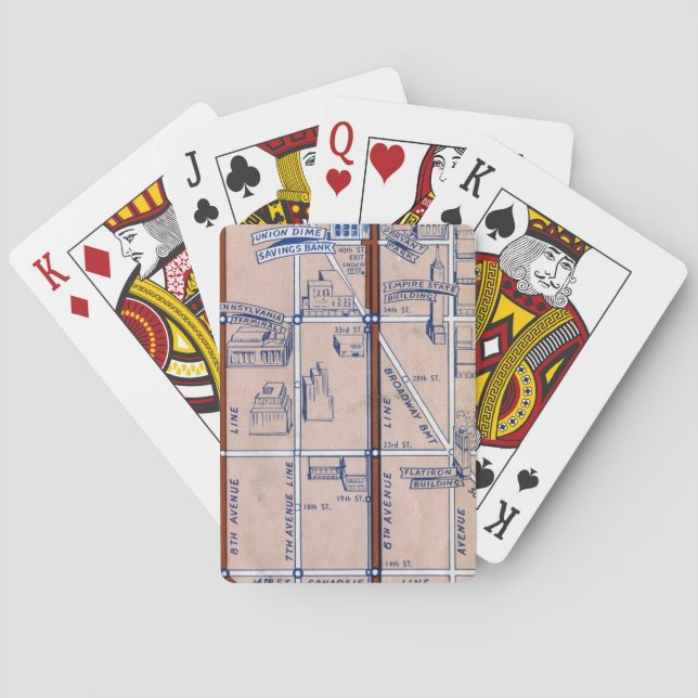 NEW YORK TUNNELBANANKARTA, 1940 2 SPELKORT (Baksidan)