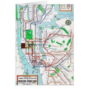 New York: Tunnelbanankarta, 1940 OBS Kort