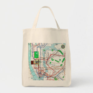 New York: Tunnelbanankarta, 1940 Tygkasse