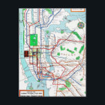 New York: Tunnelbanankarta, 1940 Vykort<br><div class="desc">Karta av tunnelbanansystemet av New York City som publiceras av den fackliga Dimesparbanken,  1940. | legitimation: 0091976</div>