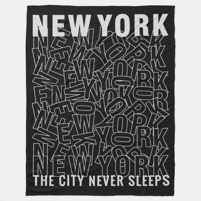 New York Typography-filtar Fleecefilt (Framsidan)