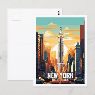 New York United Stater Berömd Travel Ställe Vykort