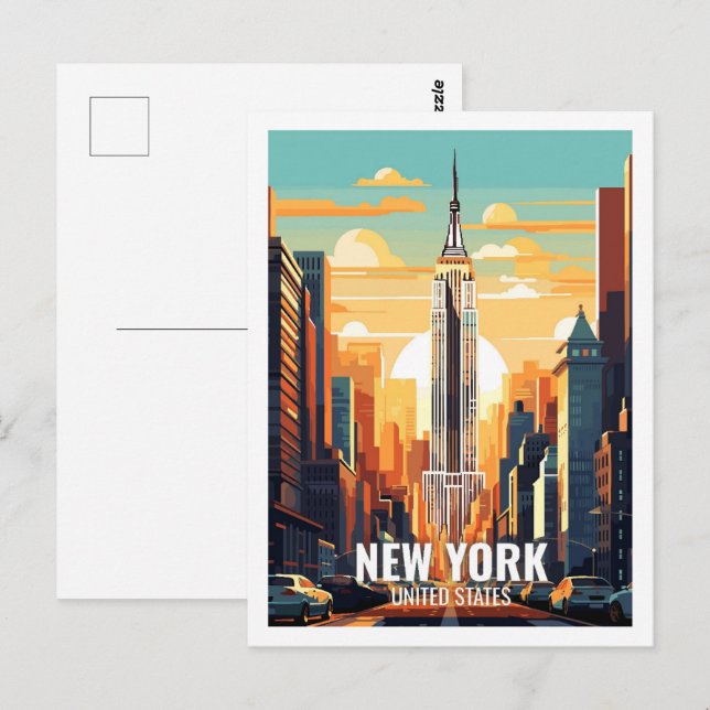 New York United Stater Berömd Travel Ställe Vykort (Fram/baksida)