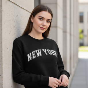 NEW YORK Universitetsstilad Tröja Amerika College Lång Ärmad Tröja