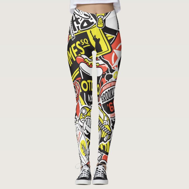 New York urban: deklappslappverk. Leggings (Framsida)