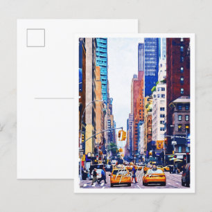 New York USA Oil Paint City Ligcape Vykort