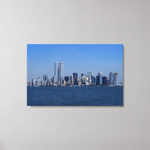 New York, USA. Siluett av downtown Manhattan Canvastryck