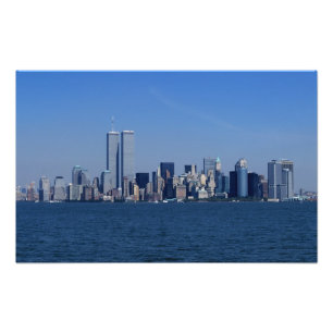 New York, USA. Siluett av downtown Manhattan Fototryck