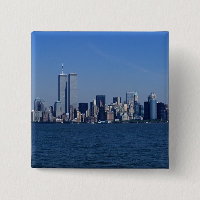 New York, USA. Siluett av downtown Manhattan Knapp (Framsida)