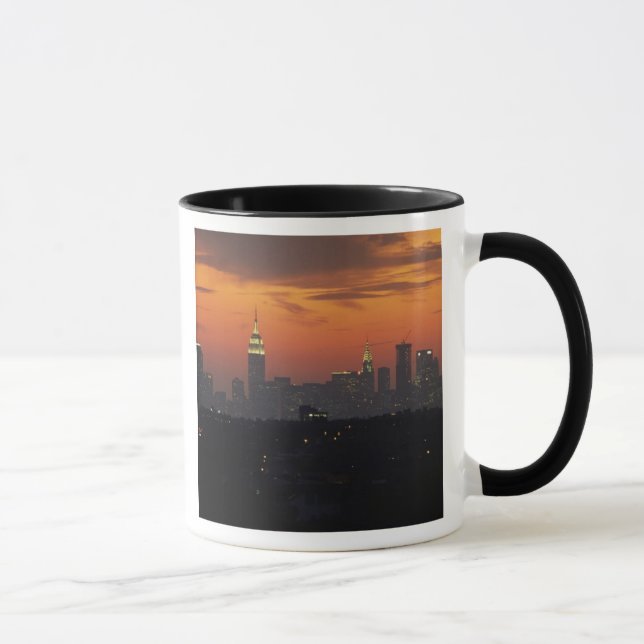 New York, USA. Siluett av Upper Manhattan Mugg (Höger)