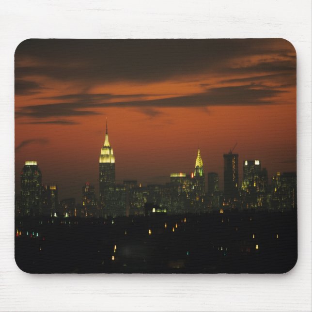 New York, USA. Siluett av uptown Manhattan 2 Musmatta (Framsidan)