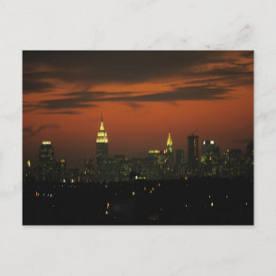 New York, USA. Siluett av Uptown Manhattan 2 Vykort