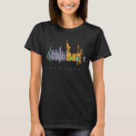 New York USA Siluett Urban Reseskjorta T Shirt