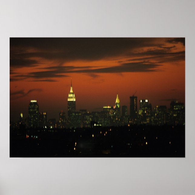 New York, USA. Skyline of uptown Manhattan 2 Poster (Framsidan)