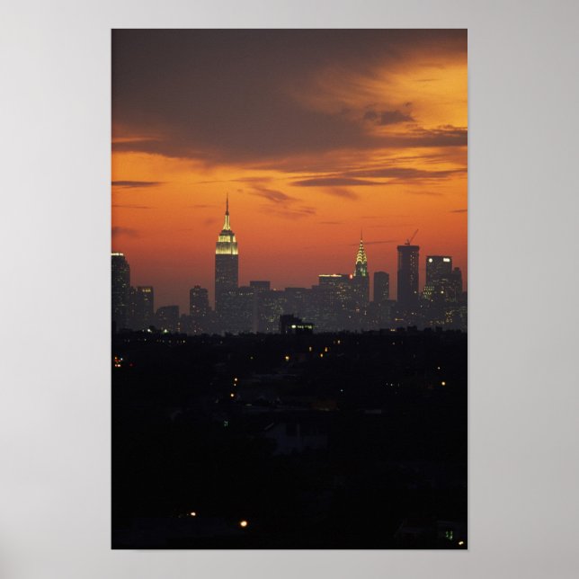 New York, USA. Skyline of uptown Manhattan Poster (Framsidan)