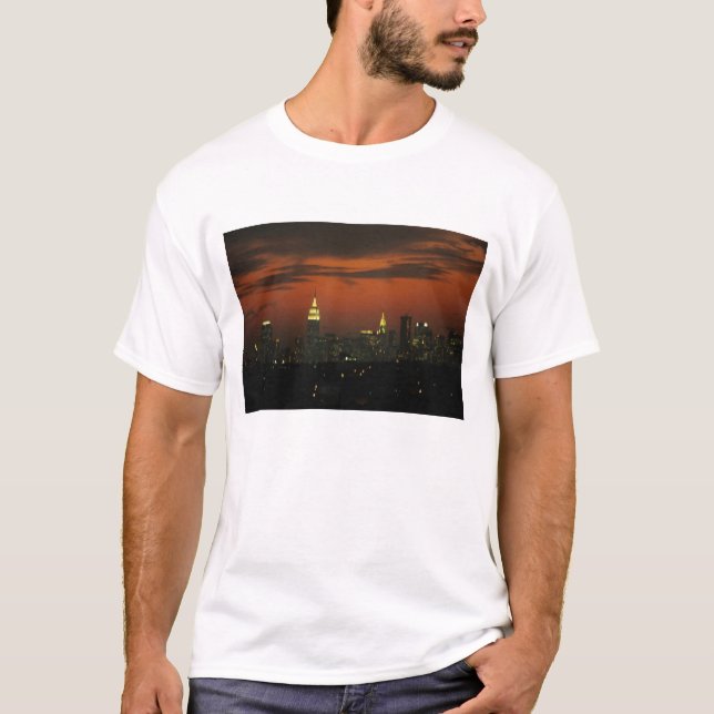 New York, USA. Skyline till Manhattan 2 T Shirt (Framsida)