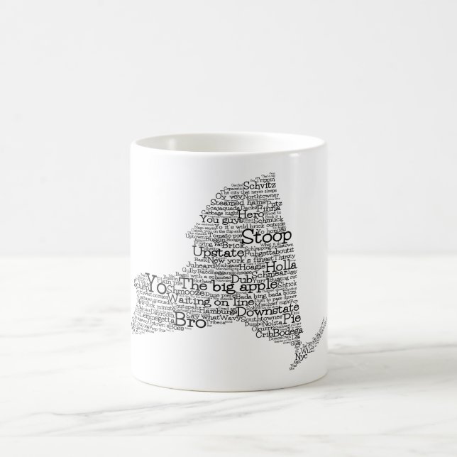 New York USA Slang Ord Art Karta Coffee Mugg (Center)