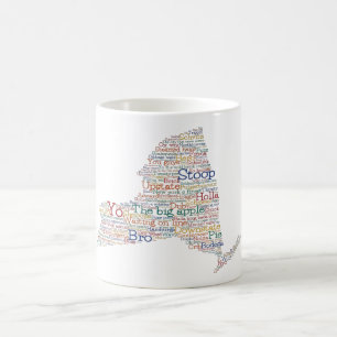 New York USA Slang Ord Art Karta Kaffemugg