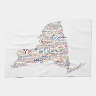 New York USA Slang Ord Art Karta Kökshandduk