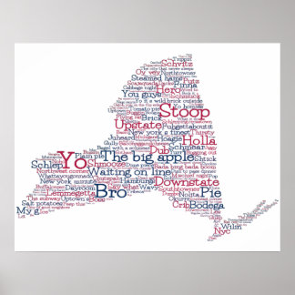 New York USA Slang Ord Art Karta Poster