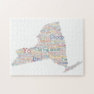 New York USA Slang Ord Art Karta Pussel