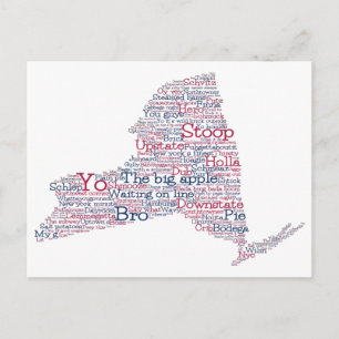 New York USA Slang Ord Art Karta vykort